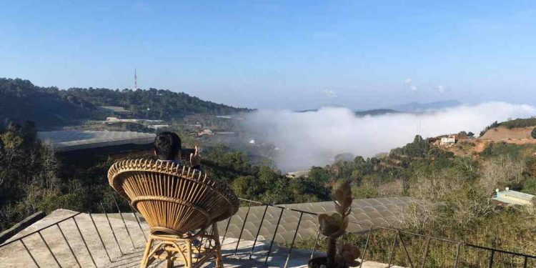 Quán cafe gần đồi chè Cầu Đất với góc view cực kỳ đẹp